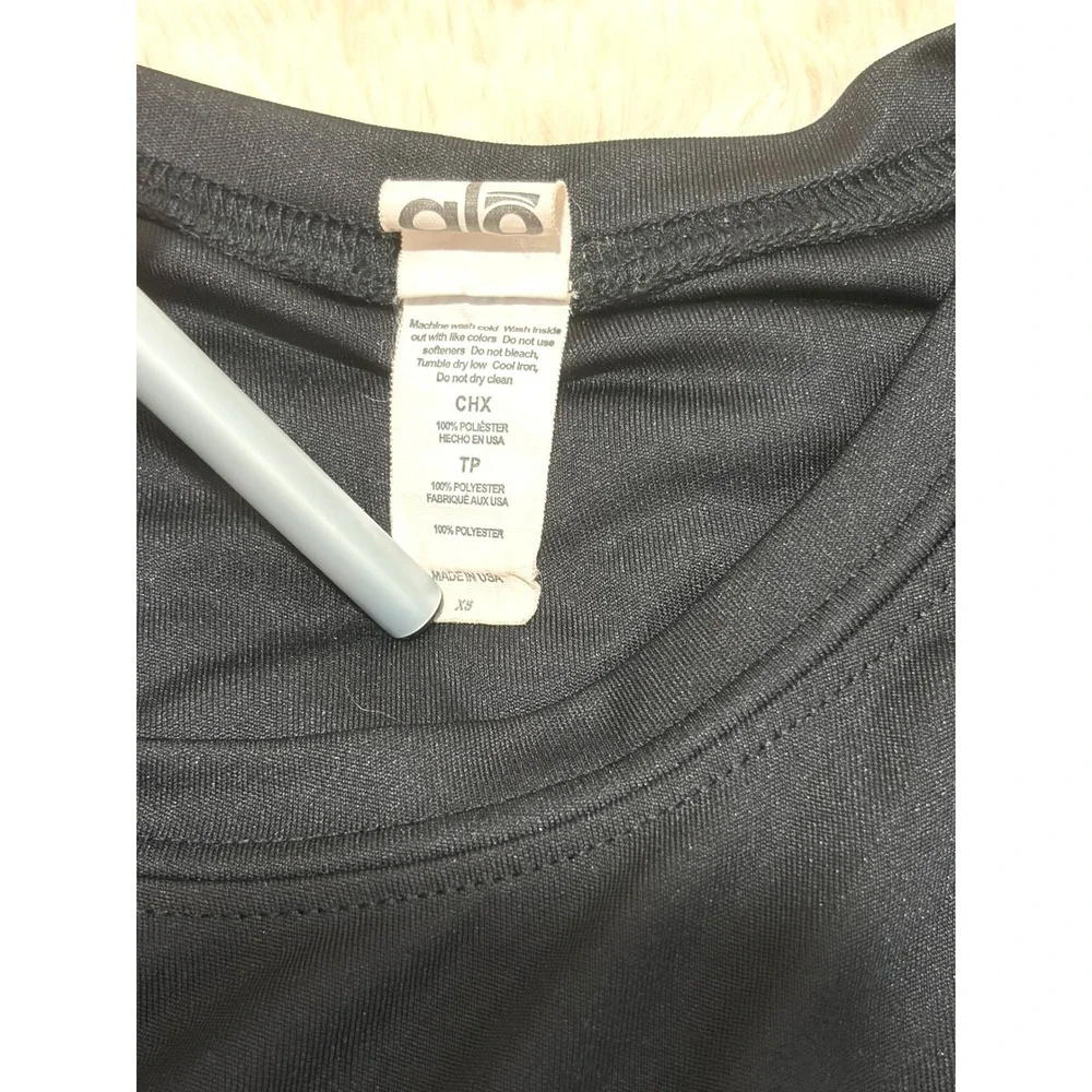 Vintage Alo Yoga Black Performance Short Sleeve Workout Tee Womens XS Crewneck